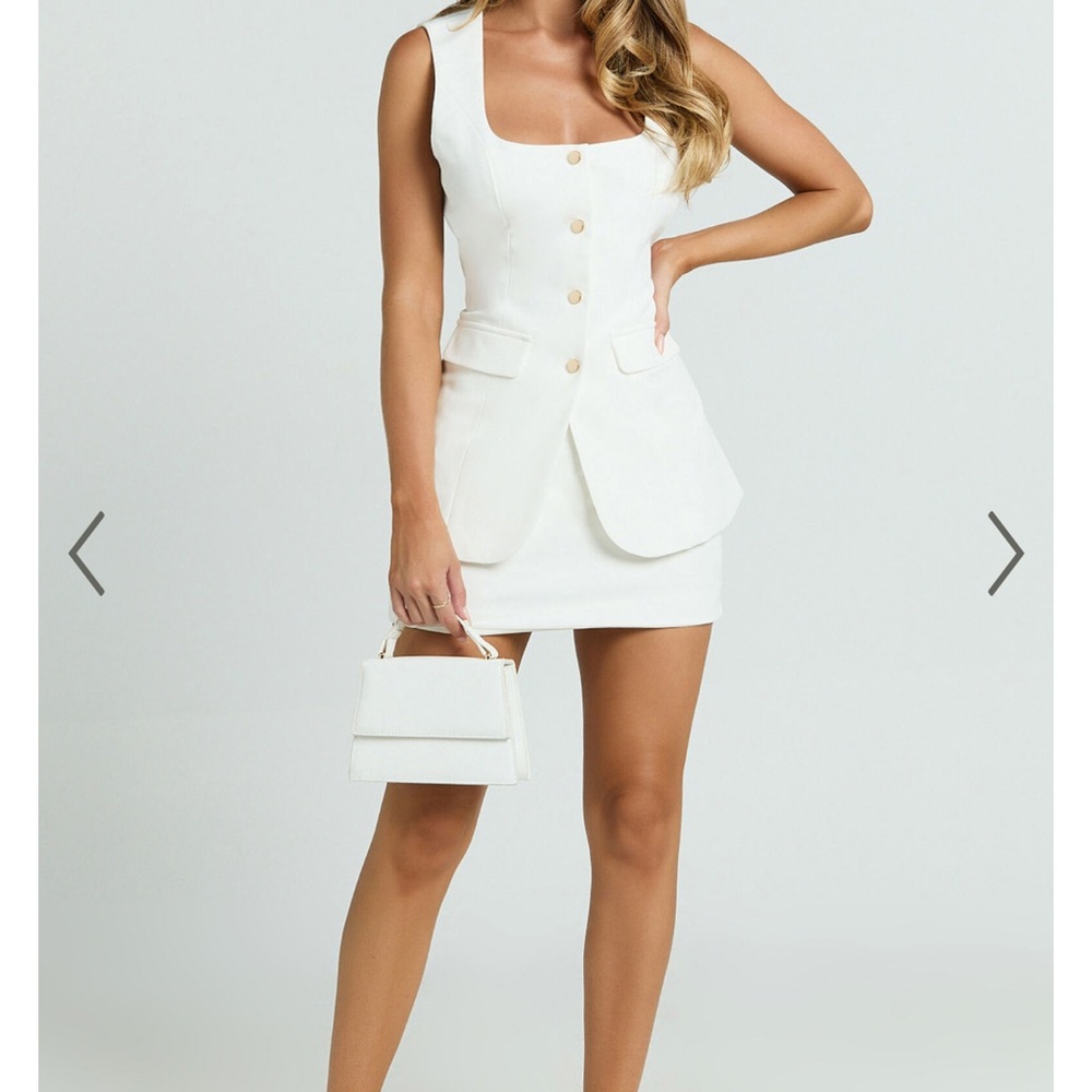 Showpo White Peplum Sheath Mini Dress